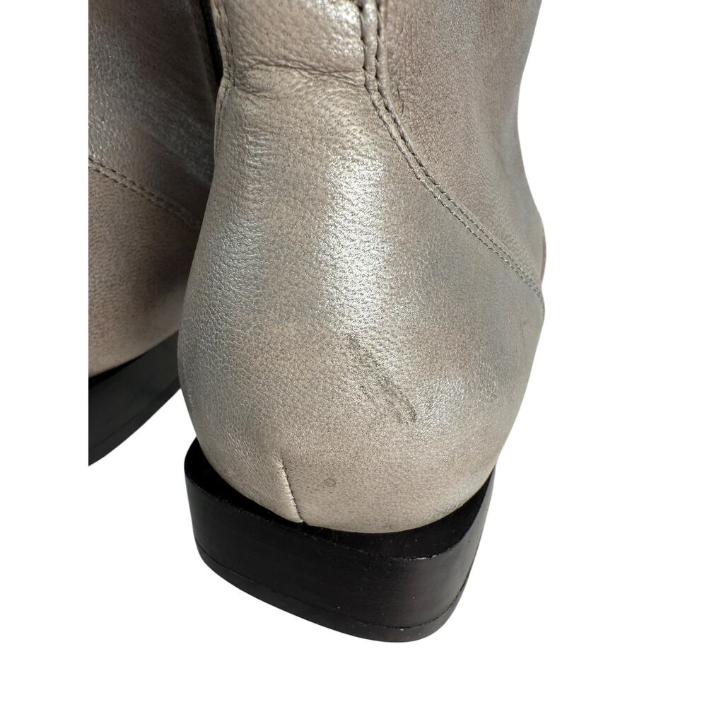 GOLO DEXI Women's Sz 10 Taupe and Silver Brushed Leather Ankle Boots NWOB - Picture 7 of 13